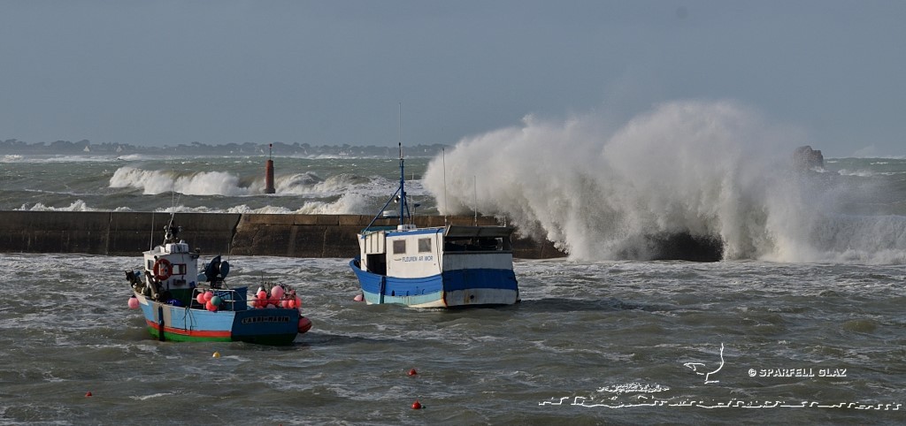 tempête au port de Plouescat (Bretagne)